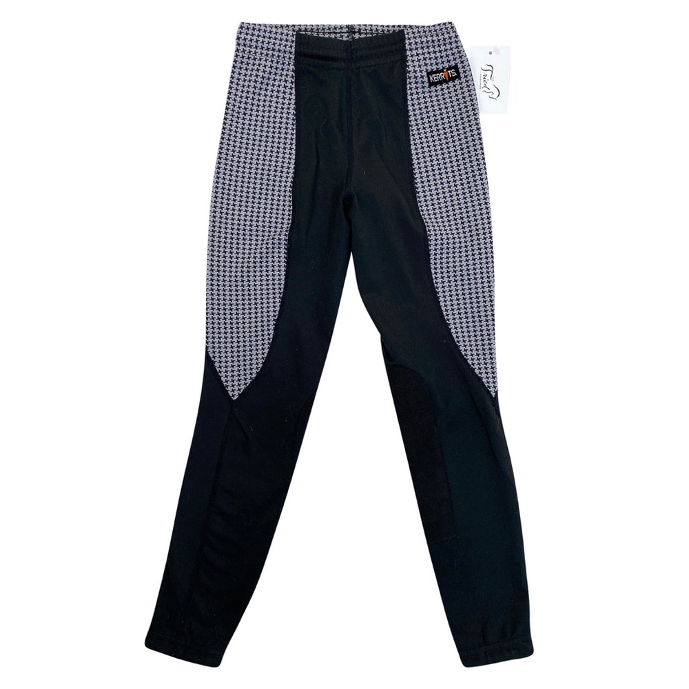 Kerrits Kids XL Performance Legging Tights in Black/White Houndstooth